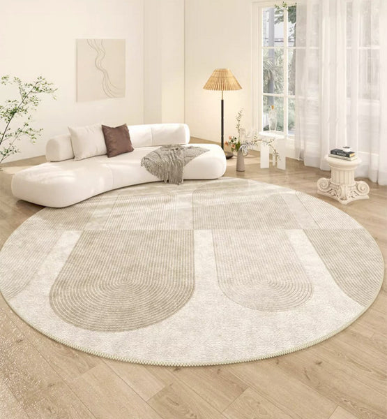 Contemporary Area Rugs, Abstract Modern Area Rugs under Coffee Table, Round Area Rugs, Modern Rugs in Bedroom, Dining Room Area Rug-Art Painting Canvas