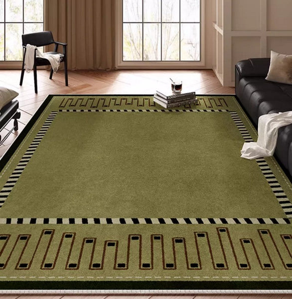 Dining Room Floor Carpets, Large Modern Rugs in Living Room, Green Contemporary Rugs for Bedroom, Mid Century Modern Rugs under Sofa-Art Painting Canvas