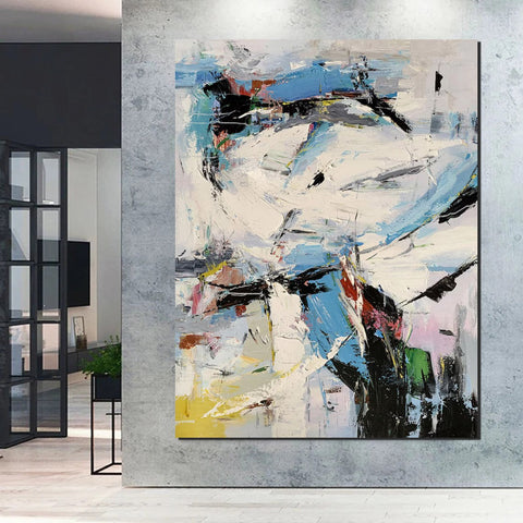 Bedroom Modern Wall Art Paintings, Palette Knife Paintings, Acrylic Paintings on Canvas, Large Paintings Behind Sofa, Abstract Painting for Living Room-Art Painting Canvas