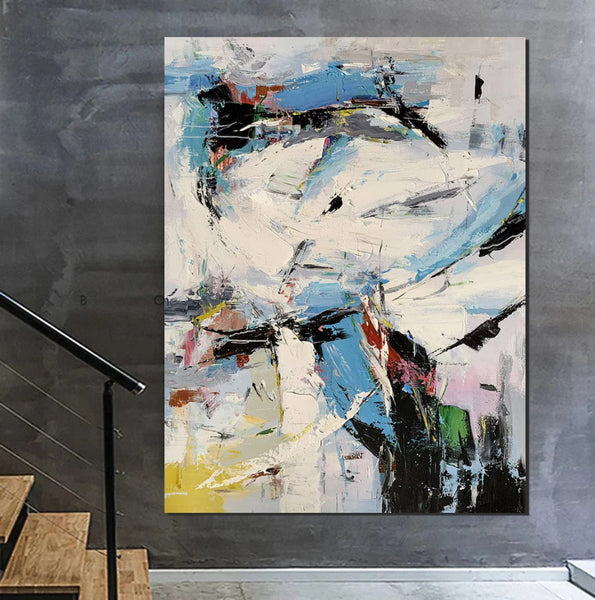 Bedroom Modern Wall Art Paintings, Palette Knife Paintings, Acrylic Paintings on Canvas, Large Paintings Behind Sofa, Abstract Painting for Living Room-Art Painting Canvas