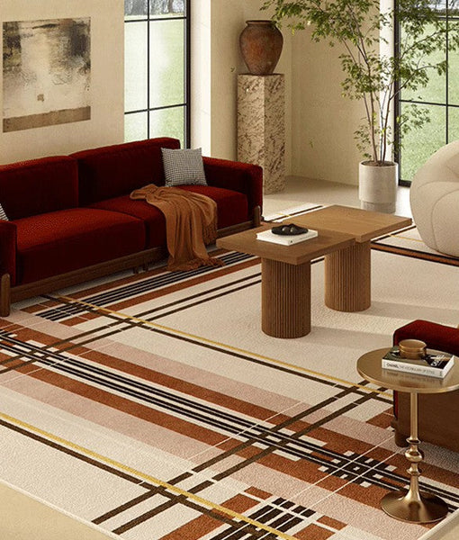 Contemporary Modern Rugs, Modern Rugs for Dining Room, Geometric Contemporary Rugs Next to Bed, Mid Century Area Rugs for Living Room-Art Painting Canvas