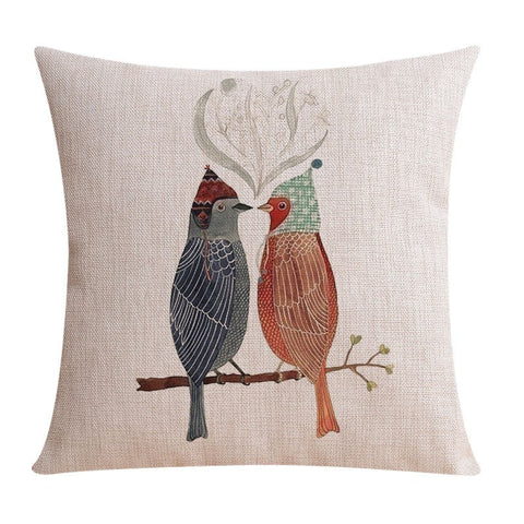 Singing Birds Decorative Throw Pillows, Love Birds Throw Pillows for Couch, Modern Sofa Decorative Pillows for Children's Room, Decorative Pillow Covers-Art Painting Canvas