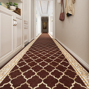 Stain-resistant Non Slip Kitchen Runner Rugs, Entryway Brown Runner Rugs, Modern Long Hallway Runners, Extra Long Narrow Runner Rugs, Entrance Hallway Runners, Hallway Runners-Art Painting Canvas