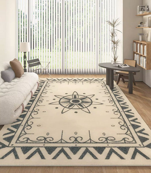 Hallway Modern Runner Rugs, Thick Contemporary Area Rugs Next to Bed, Abstract Area Rugs for Living Room, Modern Rugs under Dining Room Table-Art Painting Canvas