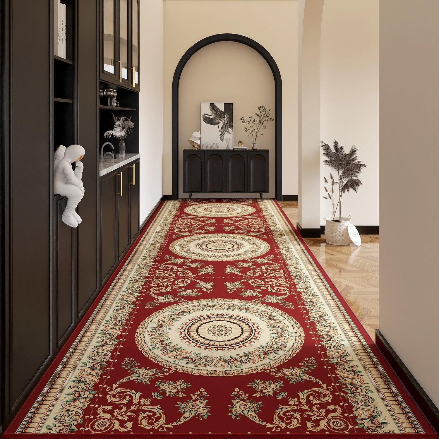 Washable Entryway Runner Rug Ideas, Bedside Runner Rugs, Non Slip Entrance Runner Rugs, Traditional Red Persian Long Narrow Runner Rugs, Extra Long Hallway Runners-Art Painting Canvas