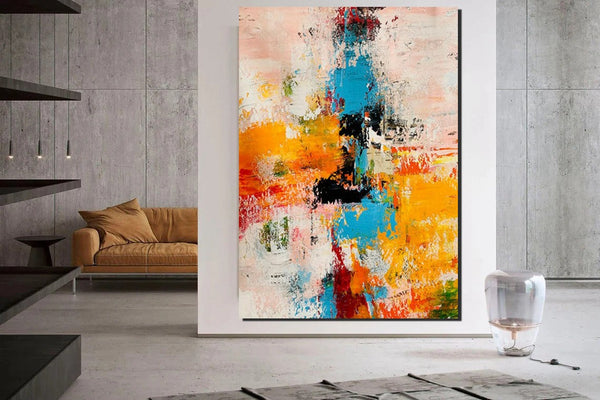 Modern Abstract Art for Bedroom, Abstract Acrylic Wall Painting, Hand Painted Wall Painting, Extra Large Paintings for Living Room, Simple Painting Ideas-Art Painting Canvas