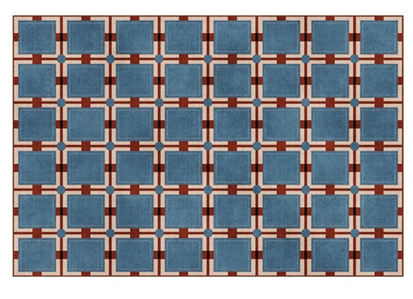 Modern Blue Rug for Living Room, Bedroom Modern Floor Rugs, Mid Century Contemporary Rugs under Sofa, Large Area Rugs for Office-Art Painting Canvas