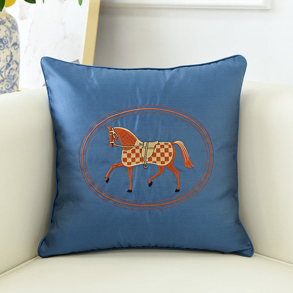 Decorative Throw Pillows for Couch, Modern Sofa Decorative Pillows, Embroider Horse Pillow Covers, Horse Modern Decorative Throw Pillows-Art Painting Canvas