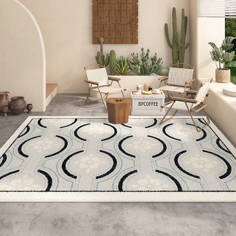 Dining Room Abstract Floor Rugs, Contemporary Area Rugs Next to Bed, Hallway Modern Runner Rugs, Modern Rugs under Coffee Table-Art Painting Canvas