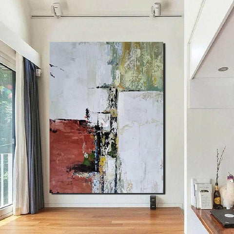 Contemporary Art Painting, Modern Paintings, Bedroom Acrylic Painting, Simple Painting Ideas, Living Room Wall Painting, Large Red Canvas Painting-Art Painting Canvas