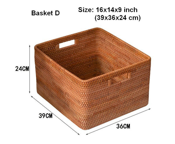 Woven Rattan Storage Baskets for Bedroom, Storage Basket for Shelves, Large Rectangular Storage Baskets for Clothes, Storage Baskets for Kitchen-Art Painting Canvas