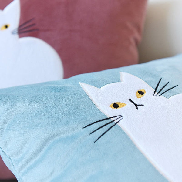 Lovely Cat Pillow Covers for Kid's Room, Modern Sofa Decorative Pillows, Cat Decorative Throw Pillows for Couch, Modern Decorative Throw Pillows-Art Painting Canvas