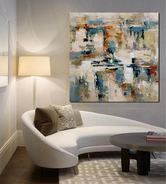 Hand Painted Abstract Painting, Extra Large Abstract Paintings on Canvas, Bedroom Wall Art Ideas, Simple Painting Ideas for Bedroom-Art Painting Canvas