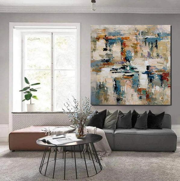 Hand Painted Abstract Painting, Extra Large Abstract Paintings on Canvas, Bedroom Wall Art Ideas, Simple Painting Ideas for Bedroom-Art Painting Canvas