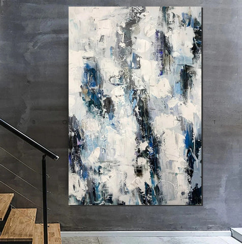 Modern Paintings Behind Sofa, Abstract Paintings for Dining Room, Buy Paintings Online, Palette Knife Canvas Art, Impasto Wall Art-Art Painting Canvas