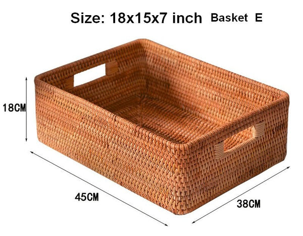 Woven Rattan Storage Baskets for Bedroom, Storage Basket for Shelves, Large Rectangular Storage Baskets for Clothes, Storage Baskets for Kitchen-Art Painting Canvas