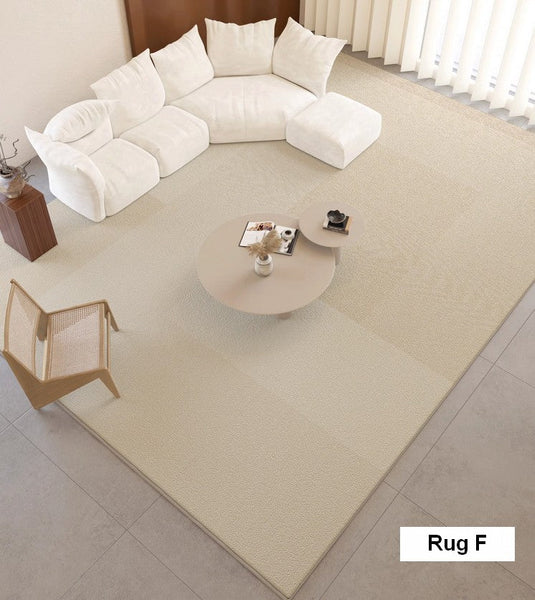 Bedroom Modern Rugs, Cream Color Geometric Modern Rugs, Modern Rugs for Dining Room, Contemporary Soft Rugs for Living Room-Art Painting Canvas