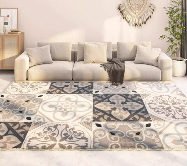 Modern Runner Rugs Next to Bed, Contemporary Rug Ideas for Living Room, Hallway Modern Runner Rugs, Extra Large Modern Rugs for Dining Room-Art Painting Canvas