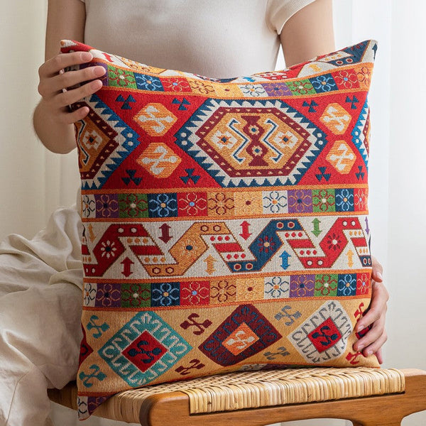 Extra Large Decorative Throw Pillows, Modern Sofa Pillows for Bedroom, Geometric Pattern Chenille Throw Pillow for Couch, Bohemian Decorative Sofa Pillows-Art Painting Canvas