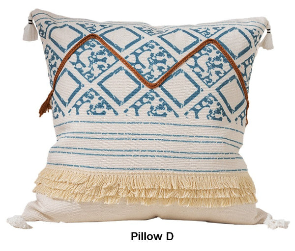 Bohemian Decorative Sofa Pillows for Bedroom, Decorative Square Pillow Covers, Geometric Pattern Decorative Pillow for Couch-Art Painting Canvas