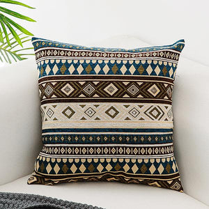 Unique Bohemian Decorative Sofa Pillows, Extra Large Geometric Pattern Chenille Throw Pillows, Oriental Throw Pillow for Couch-Art Painting Canvas