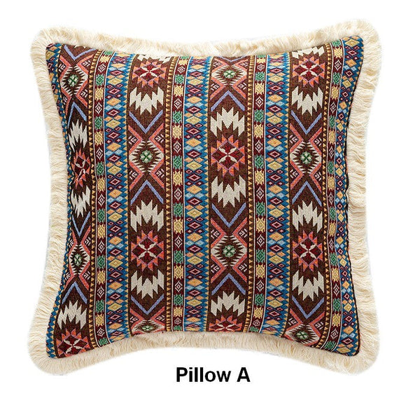 Extra Large Modern Geometric Pillows, Decorative Throw Pillows for Bedroom, Bohemian Decorative Sofa Pillows for Living Room, Oriental Throw Pillow for Couch-Art Painting Canvas