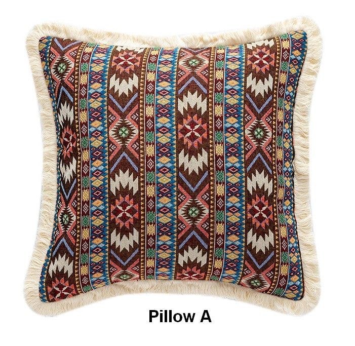 Bohemian Decorative Sofa Pillows for Living Room, Oriental Throw Pillow for Couch, Modern Geometric Decorative Throw Pillows for Bedroom-Art Painting Canvas