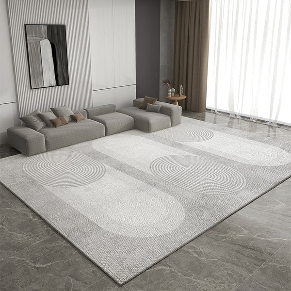 Dining Room Geometric Modern Rugs, Gray Contemporary Modern Rugs for Office, Bedroom Modern Rugs, Extra Large Modern Rugs for Living Room-Art Painting Canvas