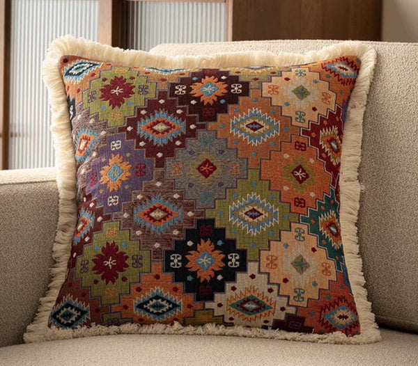 Bohemian Decorative Sofa Pillows for Living Room, Flower Decorative Pillows for Bedroom, Extra Large Modern Geometric Pillows-Art Painting Canvas