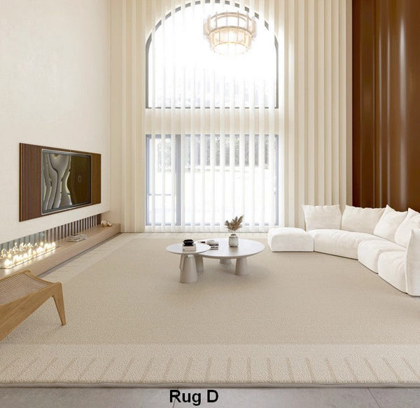 Unique Contemporary Modern Rugs, Large Cream Color Geometric Carpets, Abstract Modern Rugs for Living Room, Soft Modern Rugs under Dining Room Table-Art Painting Canvas