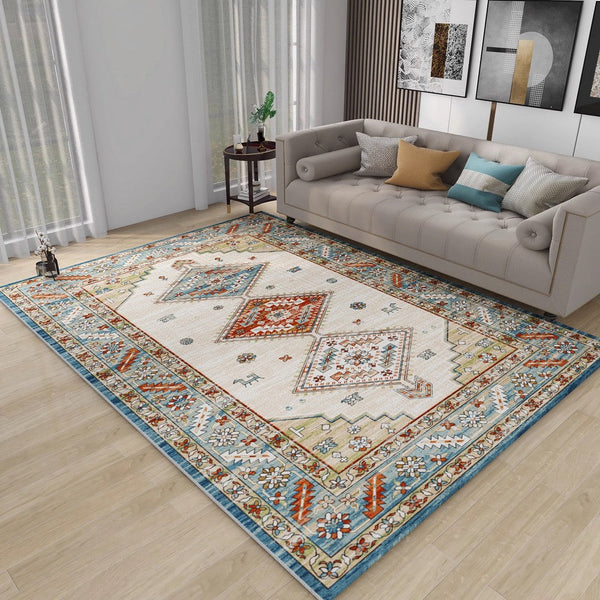 Morocco Area Rugs for Living Room, Traditional Persain Rugs for Bedroom, Traditional Colorful Persian Rugs, Vintage Area Rugs for Dining Room-Art Painting Canvas