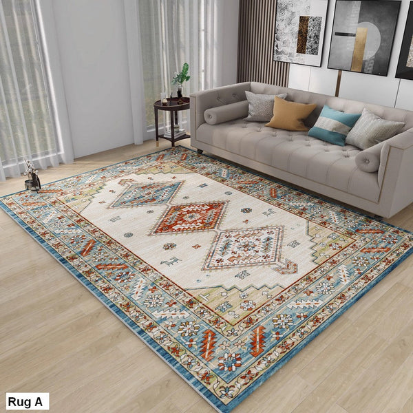 Vintage Area Rugs for Dining Room, Morocco Area Rugs for Living Room, Traditional Persain Rugs for Bedroom, Traditional Colorful Persian Rugs-Art Painting Canvas