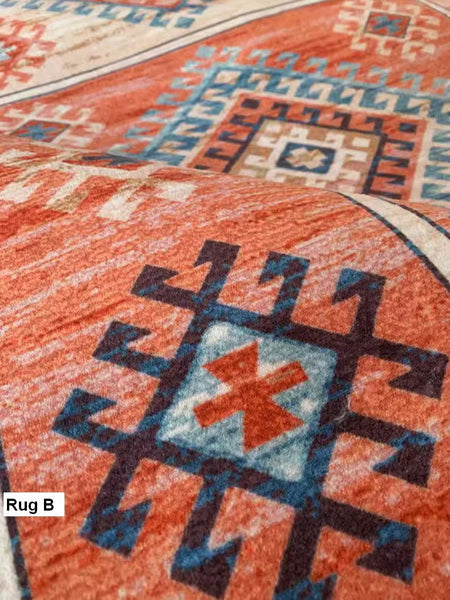 Vintage Area Rugs for Dining Room, Morocco Area Rugs for Living Room, Traditional Persain Rugs for Bedroom, Traditional Colorful Persian Rugs-Art Painting Canvas