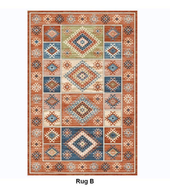 Morocco Area Rugs for Living Room, Traditional Persain Rugs for Bedroom, Traditional Colorful Persian Rugs, Vintage Area Rugs for Dining Room-Art Painting Canvas