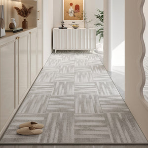 Modern Extra Long Hallway Runners, Washable Entrance Hallway Runners, Gray Long Hallway Runners, Long Narrow Runner Rugs, Entryway Runner Rug Ideas, Stain-resistant Non Slip Kitchen Runner Rugs-Art Painting Canvas