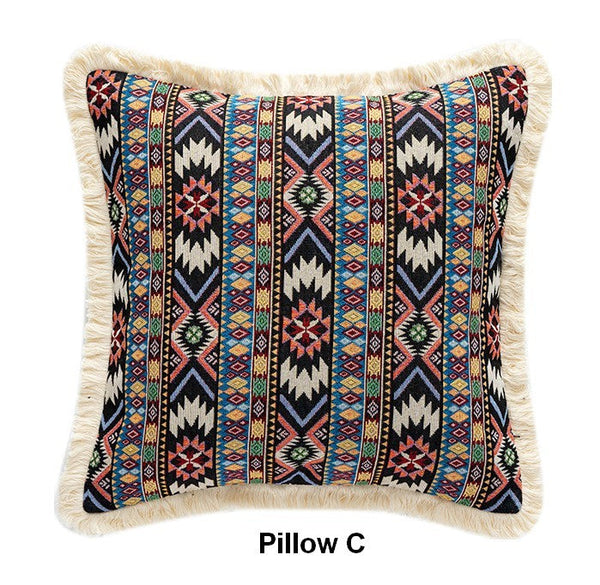 Unique Decorative Throw Pillows, Bohemian Decorative Sofa Pillows for Living Room, Extra Large Modern Geometric Pillows, Oriental Throw Pillow for Couch-Art Painting Canvas