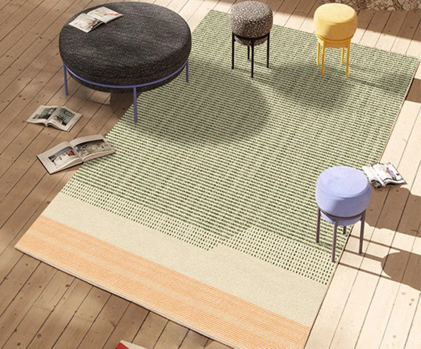 Contemporary Abstract Rugs for Dining Room, Living Room Modern Rug Ideas, Bedroom Floor Rugs, Green Abstract Rugs for Living Room-Art Painting Canvas