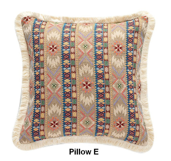 Bohemian Decorative Sofa Pillows for Living Room, Oriental Throw Pillow for Couch, Modern Geometric Decorative Throw Pillows for Bedroom-Art Painting Canvas