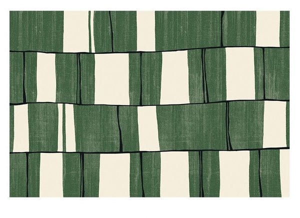 Soft Modern Rugs under Dining Room Table, Contemporary Modern Rugs, Green Geometric Carpets, Abstract Modern Rugs for Living Room-Art Painting Canvas