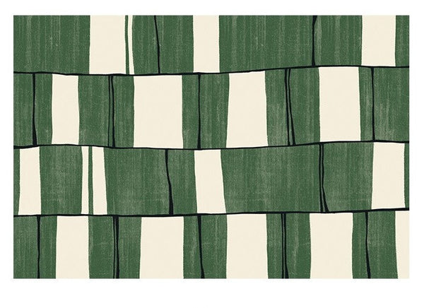 Contemporary Modern Rugs, Green Geometric Carpets, Abstract Modern Rugs for Living Room, Soft Modern Rugs under Dining Room Table-Art Painting Canvas