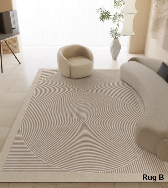 Soft Modern Rugs under Coffee Table, Modern Living Room Area Rugs, Geometric Floor Carpets, Bedroom Modern Rugs, Modern Rugs for Dining Room Table-Art Painting Canvas