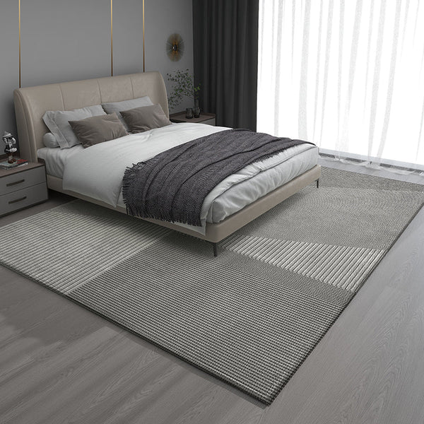 Modern Rug Placement Ideas for Bedroom, Contemporary Modern Rugs for Living Room, Geometric Modern Rugs for Sale, Gray Rugs for Dining Room-Art Painting Canvas