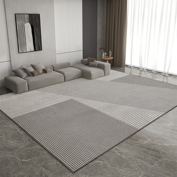 Modern Rug Placement Ideas for Bedroom, Contemporary Modern Rugs for Living Room, Geometric Modern Rugs for Sale, Gray Rugs for Dining Room-Art Painting Canvas