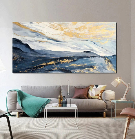 Acrylic Abstract Painting Behind Couch, Buy Paintings Online, Large Painting on Canvas, Living Room Wall Art Paintings, Simple Acrylic Painting Ideas-Art Painting Canvas