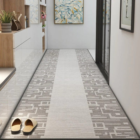 Entryway Runner Rug Ideas, Light Grey Modern Long Hallway Runners, Stain-resistant Non Slip Kitchen Runner Rugs, Long Hallway Runners, Extra Long Narrow Runner Rugs, Washable Entrance Hallway Runners-Art Painting Canvas