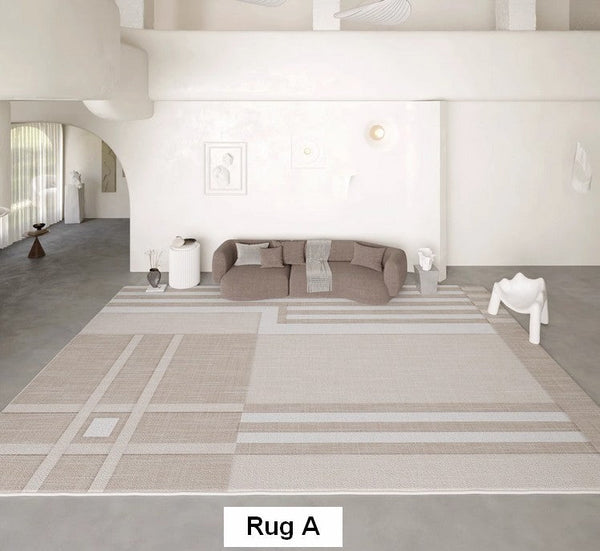 Geometric Modern Rug Placement Ideas for Living Room, Contemporary Area Rugs for Dining Room, Modern Rug Ideas for Bedroom-Art Painting Canvas