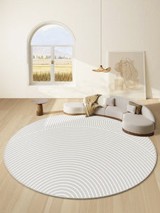 Contemporary Round Rugs Next to Bed, Abstract Modern Rugs for Living Room, Geometric Carpets for Sale, Circular Rugs under Dining Room Table-Art Painting Canvas