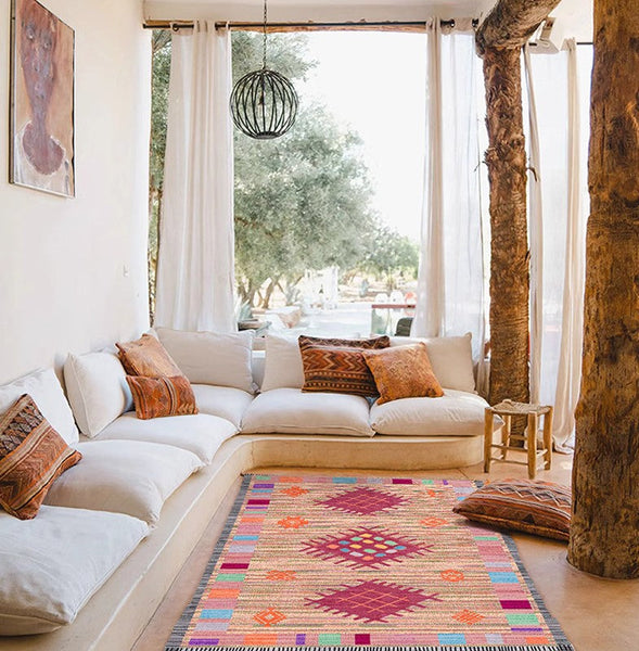 Bedroom Morocco Rugs, Vintage Rugs for Dining Room, Vintage Persian Rugs, Extra Large Traditional Colorful Moroccan Rug, Oversized Area Rugs for Living Room-Art Painting Canvas