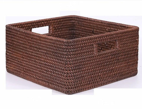 Storage Baskets for Clothes, Rectangular Storage Baskets, Large Brown Woven Storage Baskets, Storage Baskets for Shelves-Art Painting Canvas