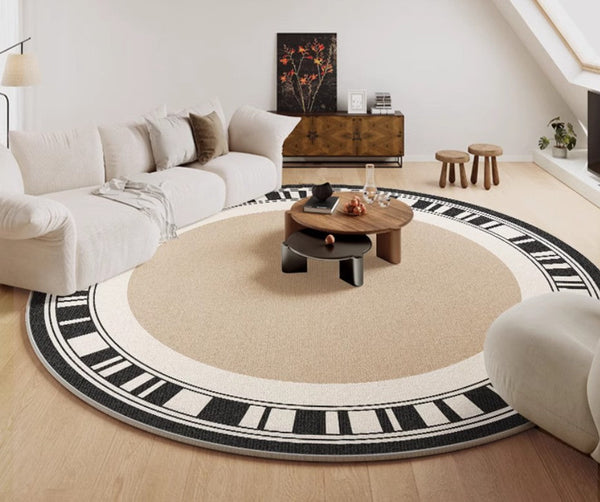 Modern Rug Ideas for Living Room, Contemporary Round Rugs, Bedroom Modern Round Rugs, Circular Modern Rugs under Dining Room Table-Art Painting Canvas